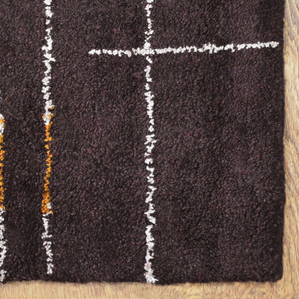 HAND KNOTTED LOOM SILK ECO-FRIENDLY RUGS-5'x8',Rectangle,Brown Gold,Contemporary