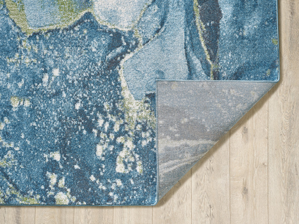 5"x8" Blue Sage Abstract Stone Modern Area Rug