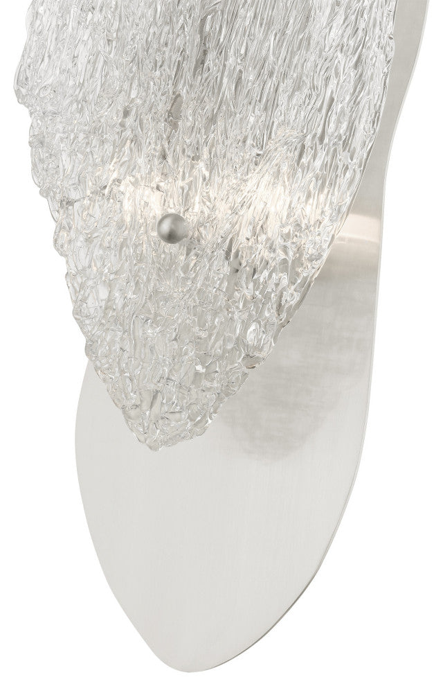 Brushed Nickel Sculprutal, Contemporary, Abstract, Artistic Wall Sconce