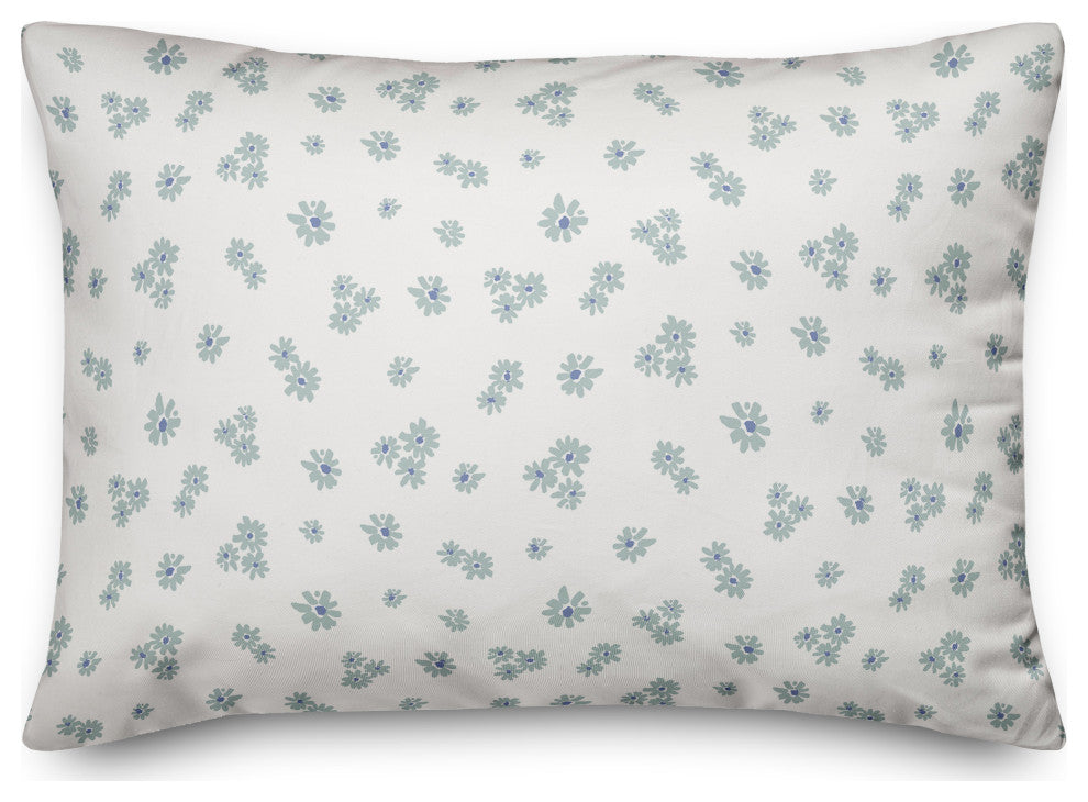 Blue Daisy Pattern 20x14 Spun Poly Pillow