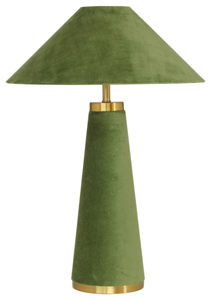 Graham Velvet Table Lamp, Moss Green