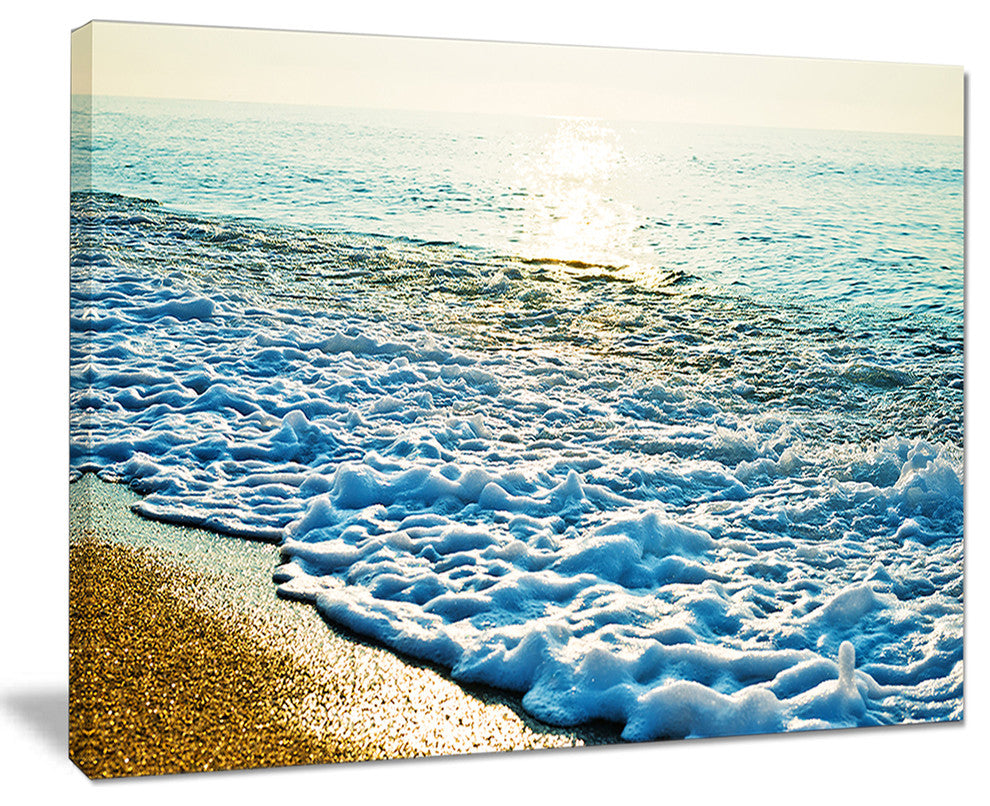 "Bright Blue Tranquil Seashore" Beach Canvas Wall Art, 40"x30"