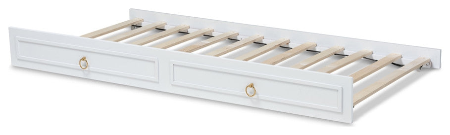 Classic White Finished Wood Twin Size Trundle