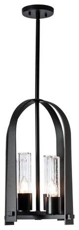 Triomphe Outdoor Lantern, Coastal Black, Seeded Clear Glass