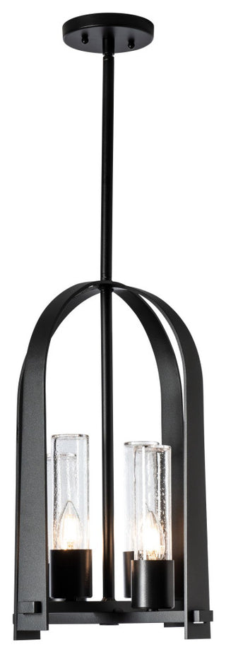 Triomphe Outdoor Lantern, Coastal Black, Seeded Clear Glass