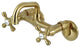 Kingston Brass KS212SB Two-Handle Wall Mount Bar Faucet, Brushed Brass