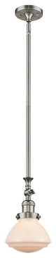 Olean 1-Light Mini Pendant, Brushed Satin Nickel, Matte White