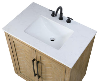 Home Living 30" Single Bathroom Vanity, Linen Oak