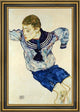 Egon Schiele Boy in a Sailor Suit - 16" x 24" Framed Premium Canvas Print