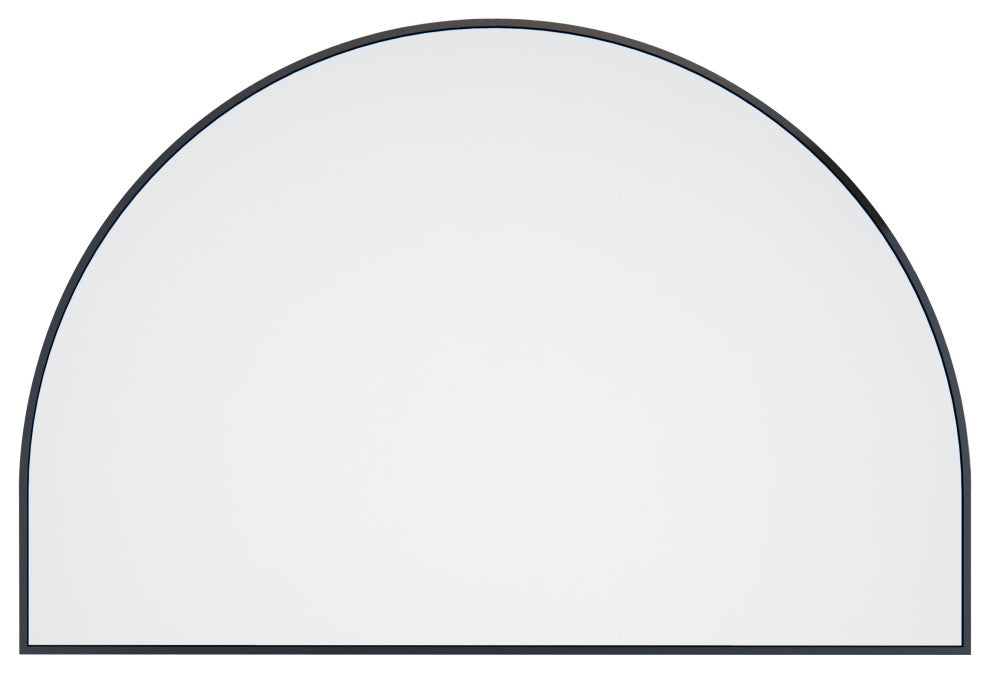 48" W X 32" H Arch Shape Stainless Steel Framed Mirror, Black