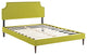 Modway Laura Queen Fabric Platform Bed With Round Tapered Legs, Wheatgrass