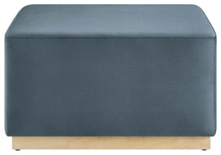 Tilden Large 28" Square Performance Velvet Upholstered Ottoman