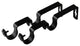 1" Double Brackets, Black