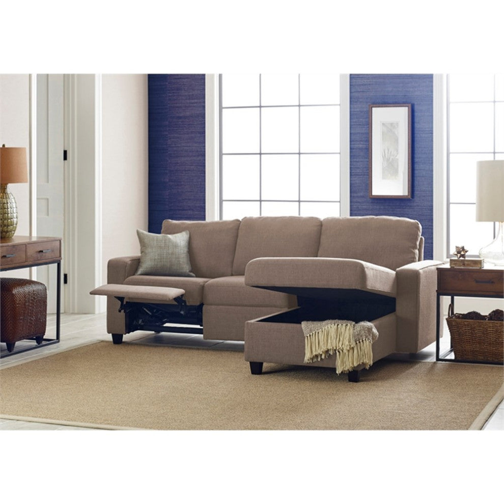 Serta at Home Palisades Right Facing Reclining Sectional in Beige