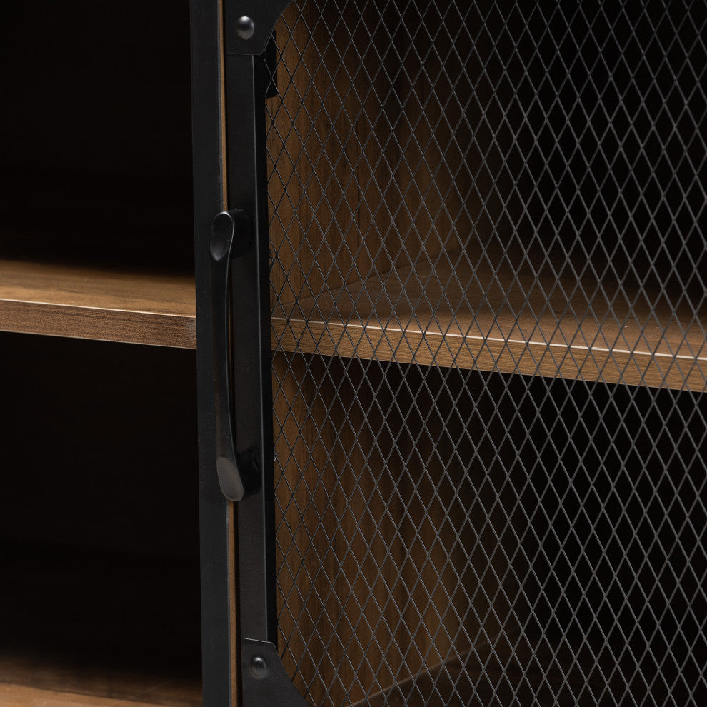 Rana Walnut Brown and Black Sideboard