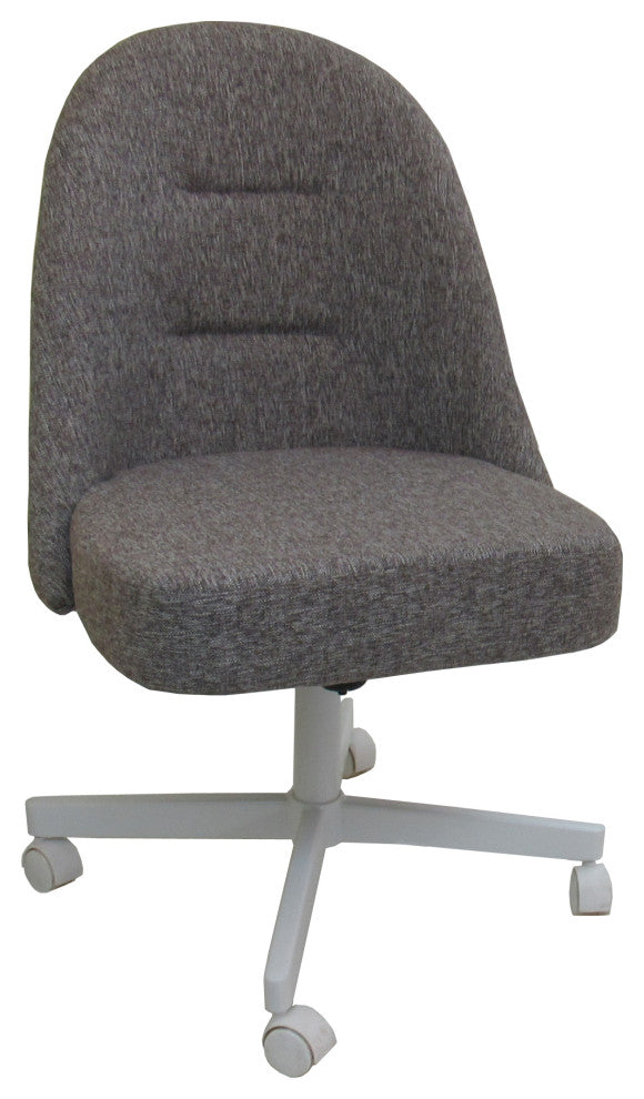 M-235 Dinette Swivel Metal Caster Chairs - Clear Glass, Mojeva Grey - White, Cra