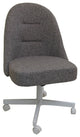 M-235 Dinette Swivel Metal Caster Chairs - Clear Glass, Mojeva Grey - White, Cra