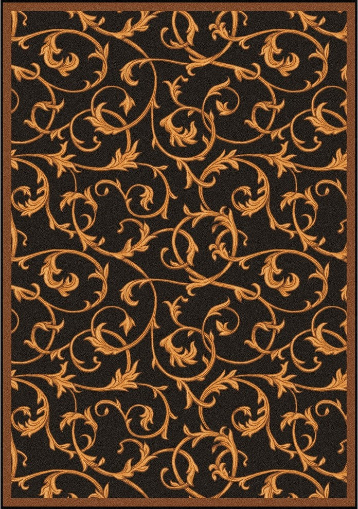 Any Day Matinee Rug, Acanthus, Brown, 3'10"x5'4"