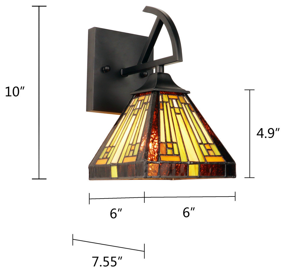 Innes Mission-Style 1-Light Wall Sconce 6" Shade