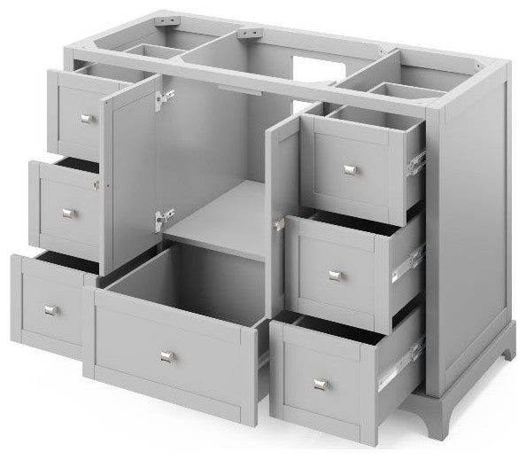 Addington Modern 48" Grey Vanity, Steel Grey Cultured Marble Vanity Top