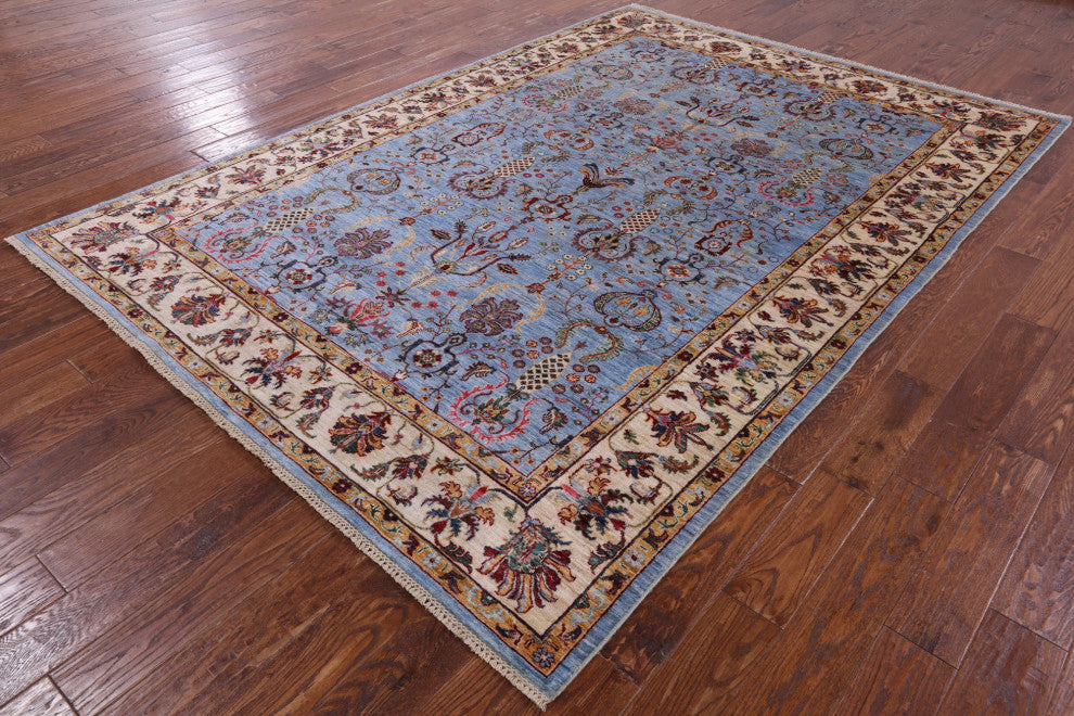 6' 10" X 9' 10" Handmade Persian Tabriz Wool Rug Q7558