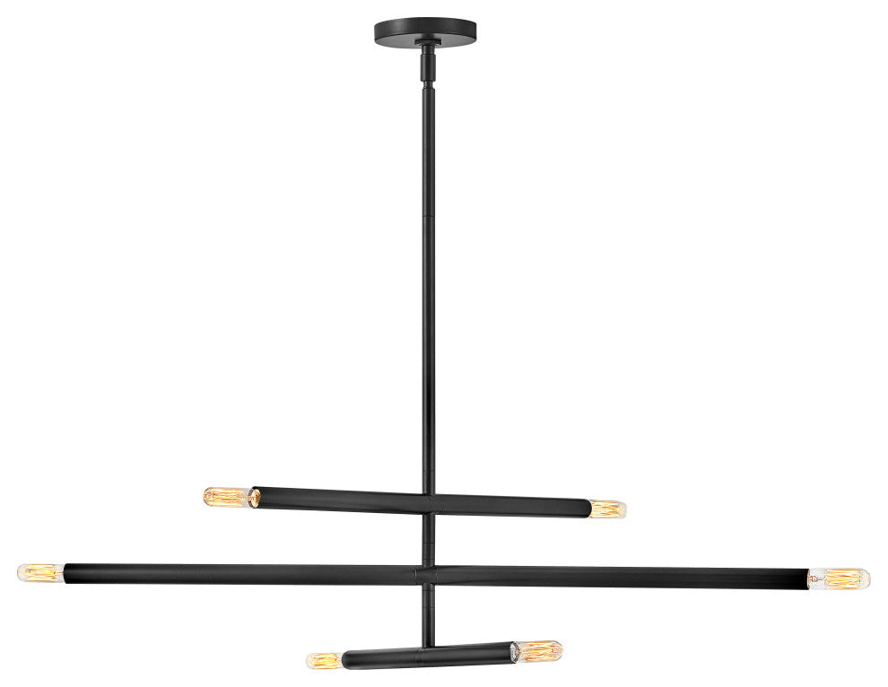 Lark Millie 35.75" Six Light Convertible Pendant, Black