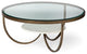 36" Gold And Brown Round Coffee Table