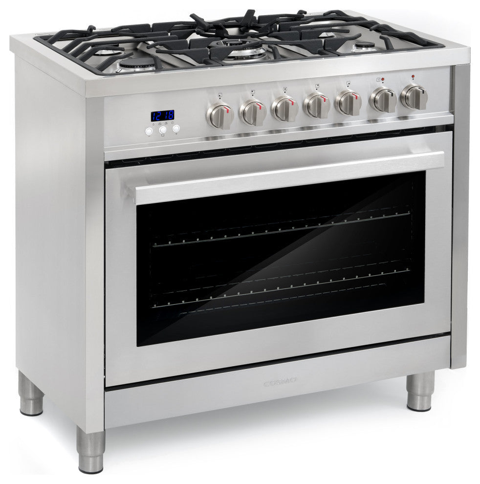 2-Piece Kitchen, 36" 240V Dual Fuel Range and 36" Wall Mount Range Hood