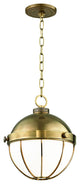 Sumner 12" Pendant, Aged Brass Finish, Opaque White Glass