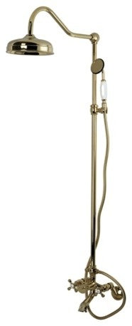 Kingston Brass Clawfoot Tub Faucet Package With Shower Combo, Polished Brass
