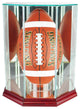 Upright Octagon Football Display Case, Cherry