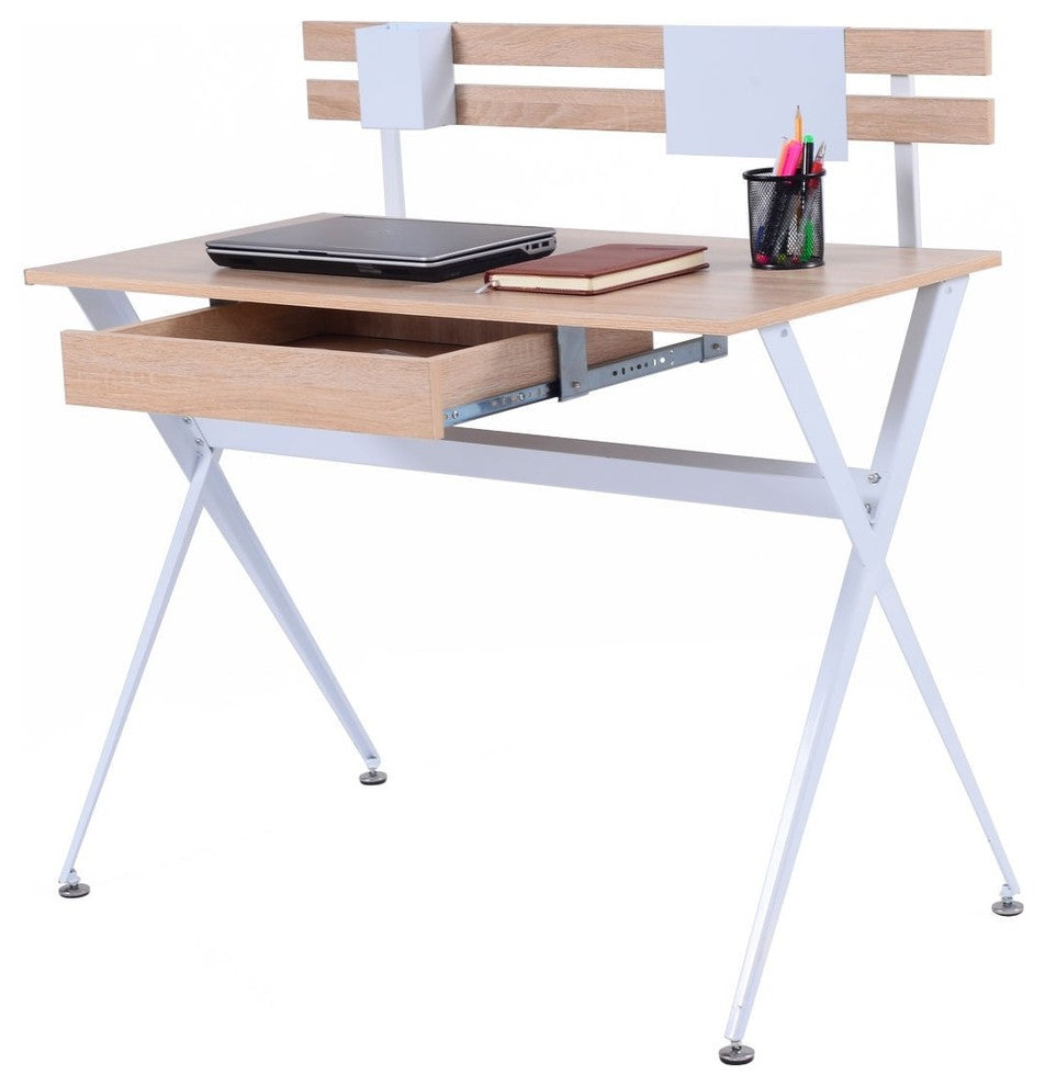 Modern Wood Top Computer Desk Writing Workstation