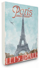 "Lets Travel To Paris Vintage" Stretched Canvas Wall Art
