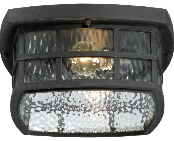 Quoizel SNN1612K Two Light Outdoor Flush Mount Stonington Mystic Black