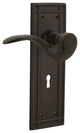 Mission Plate With Keyhole Manor Lever, Oil-Rubbed Bronze, Passage, Non-Handed
