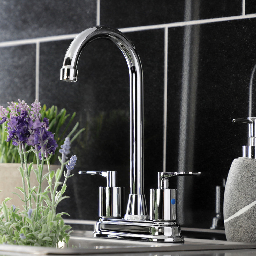 KB8491SVL Two-Handle 2-Hole Deck Mount Bar Faucet, Polished Chrome
