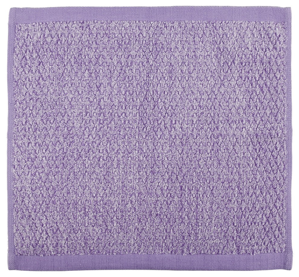 Everplush Diamond Jacquard Washcloth Towel Set, Pack of 6, Lavender