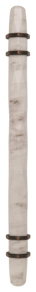 Carrione Cabinet Pull, Marble White/Oil-Rubbed Bronze, 6-5/16" Center-to-Center