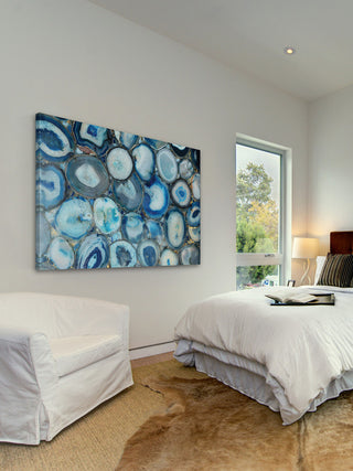 "Blue Geode Bunch" Painting Print on Canvas