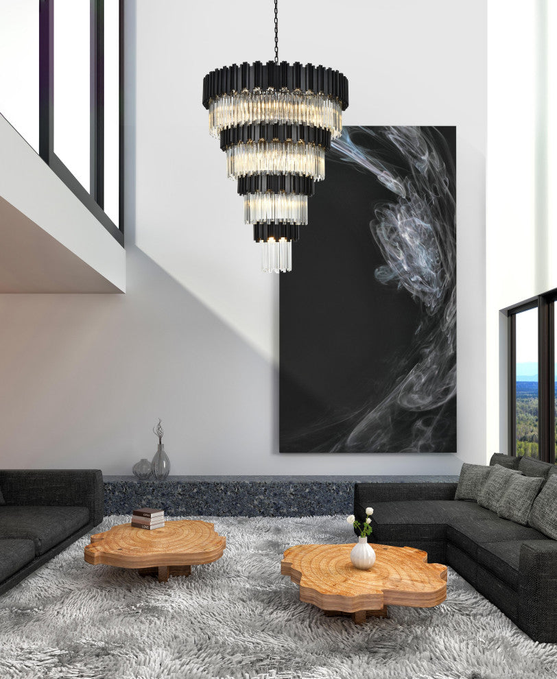 Home Living 40" Chandelier, Black
