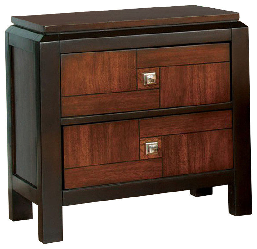 Patra Transitional Nightstand, Acacia & Walnut