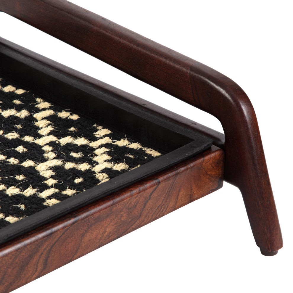 Single-Tier Brown Stand With 2-Pair Rubber Boot Tray Madagascar