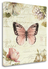"Marche De Fleurs Butterfly I" By Lisa Audit, Giclee on Gallery Wrap Canvas