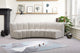 Infinity Channel Tufted Velvet Modular Chair, Cream, 3 Piece
