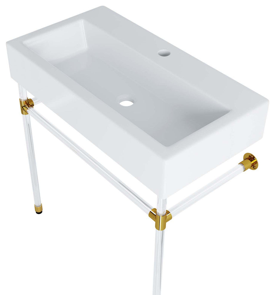 Sink Vanity Cabinet, Wall Mount, White, Ceramic, Stainless, Modern, Bathroom