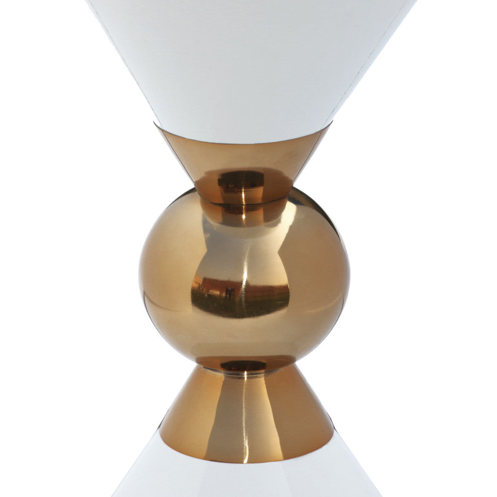 Malia Iron End Table, White/Gold