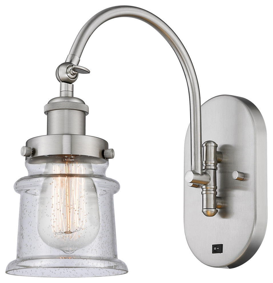 Innovations 918-1W-SN-G184S Canton 1 Light 6.5" Sconce, Brushed Satin Nickel