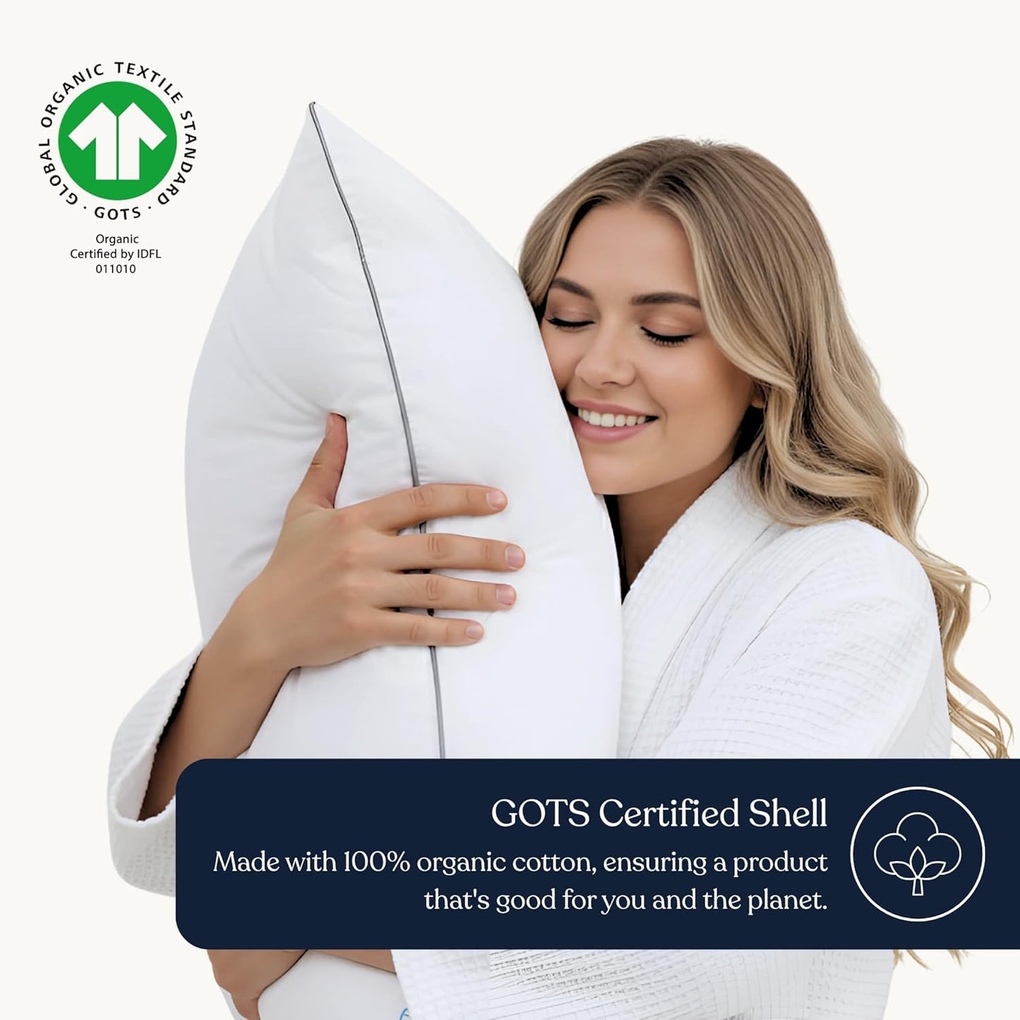 Delara Pillow Protector Set of 2, 300TC, Long Staple Organic Cotton, King, 21"x36"