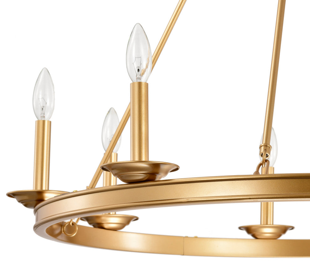 Mia 8-Light Metal Round Chandelier, Glossy Bronze