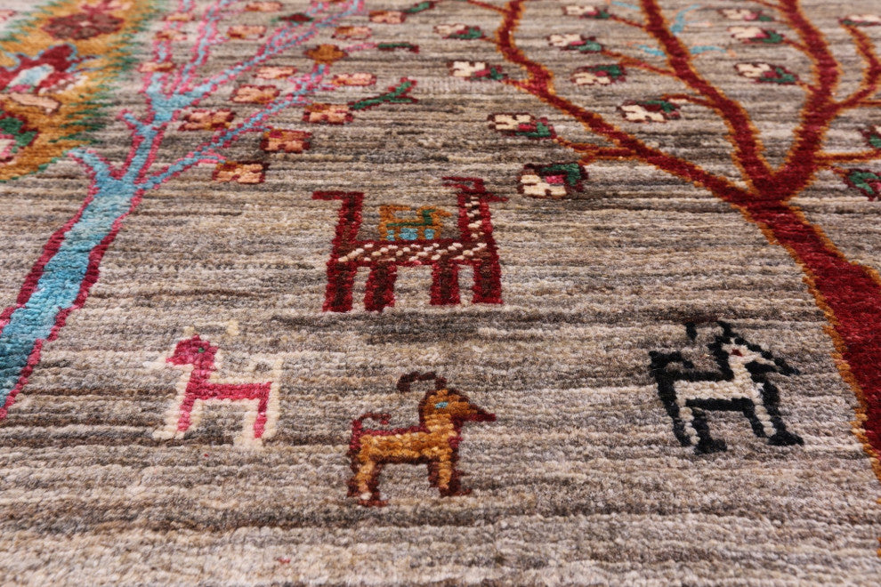 Tribal Persian Gabbeh Hand Knotted Rug 4' 10" X 6' 8" Q5306